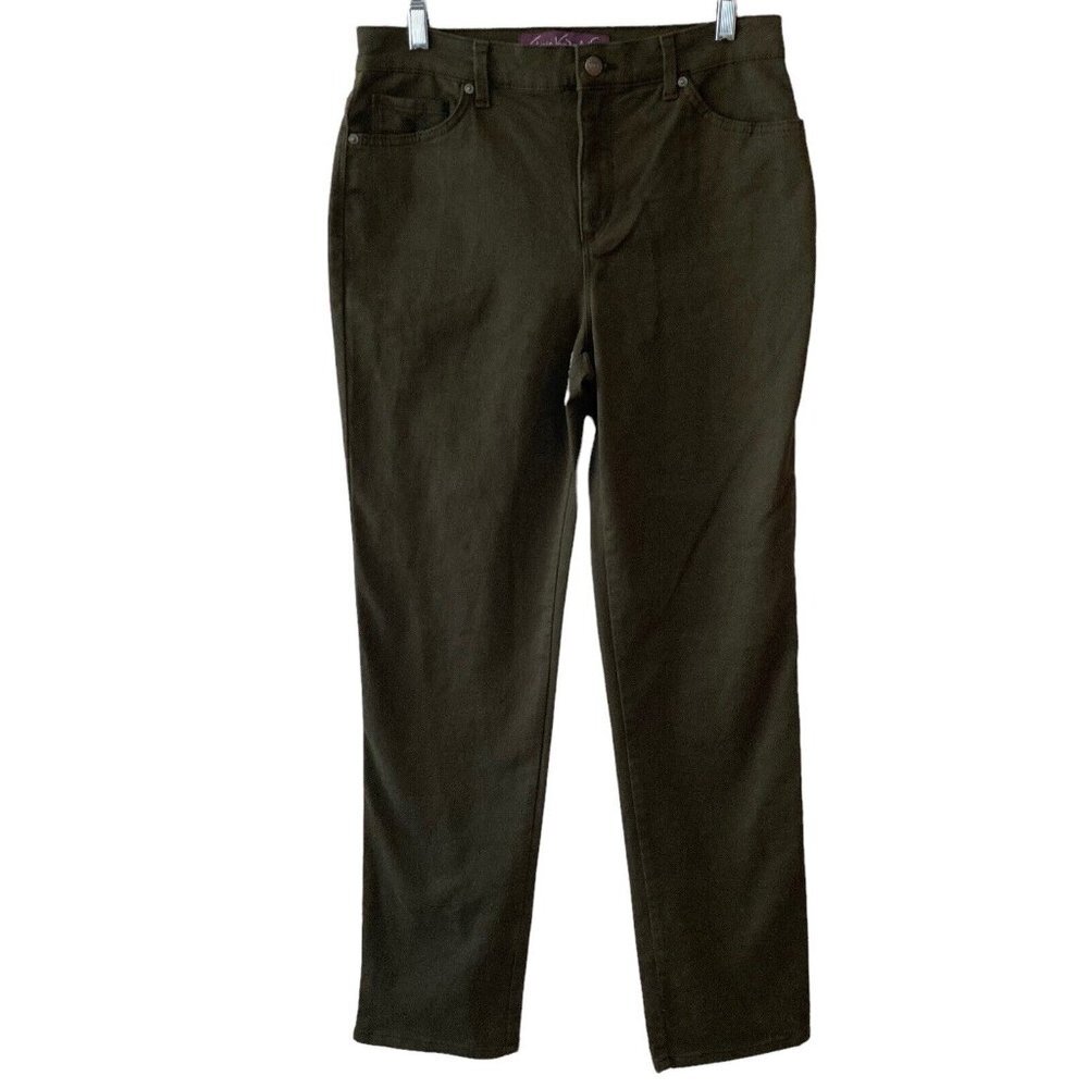 Gloria Vanderbilt Jeans Amanda Straight Leg Womens Army Green Size 6